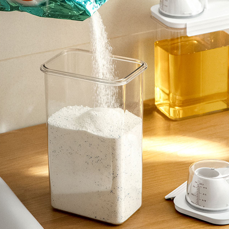 Hộp đựng bột giặt nước xả bằng nhựa cao cấp có nắp đậy