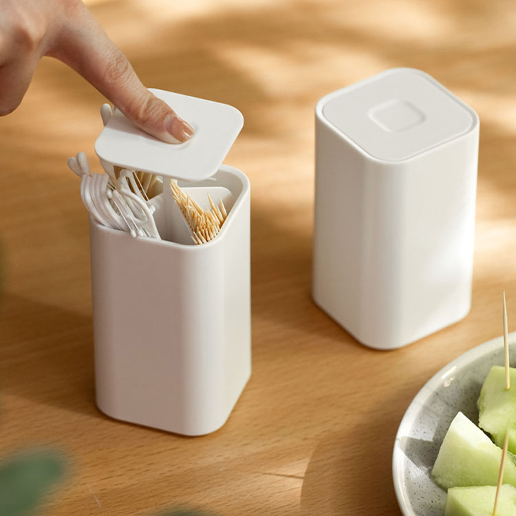 Hũ đựng tăm có chia ngăn nắp đậy dạng nhấn